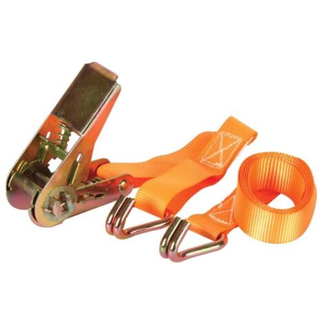Sangle D'arrimage Avec Tendeur , Cliquet + Crochets - Max 500 Kg - 1 5 M X 25 Mm