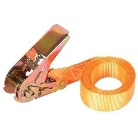 Sangle d'arrimage avec tendeur , cliquet - max  500 kg - 3 65 m x 25 mm