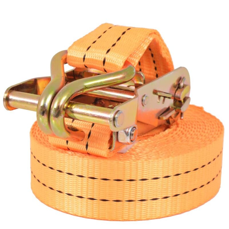 Sangle d'arrimage à cliquet 10 pièces 1 tonne 6 m x 38 mm orange