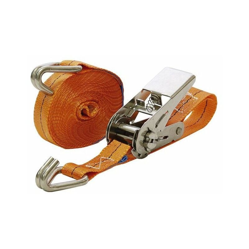 Easydeco - Sangle D'arrimage Cliquet Et Crochet Inox 2000kg 6m/35mm Blanc