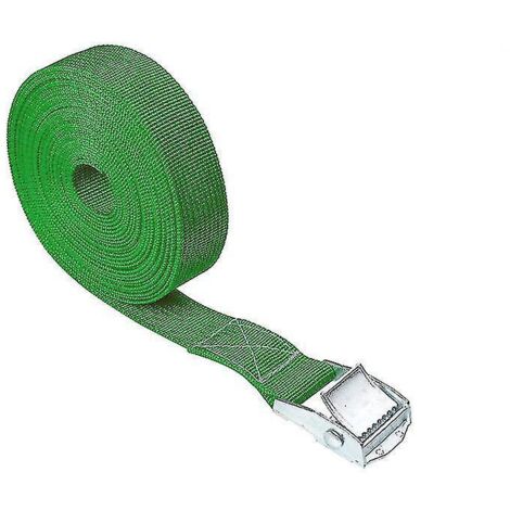 Sangle d'arrimage de voiture tendue 2,5 m x 25 mm, robuste, à cliquet, en alliage de zinc et nylon, 8 couleurs (dont vert).