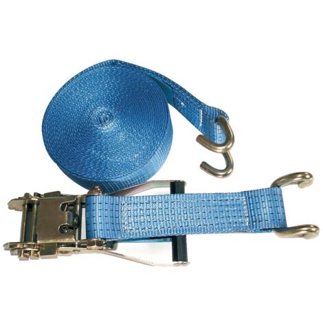 Sangle d'arrimage polyester à cliquet et à crochet double coloris bleu largeur 50 mm longueur 9 m - NORDITEC LECUYER