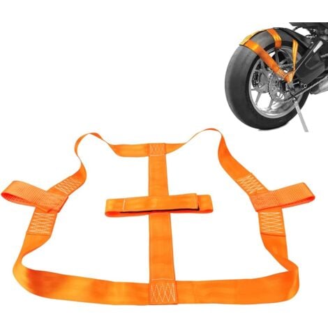 HOUHENCE Sangle Remorque Moto, Rail Moto pour Remorque Sangle, Dispositif de Sécurité pour Le Transport de Moto, Sangle Arrimage Moto Tension de Roue Arrière, pour Fixe Moto Sangles de Trac