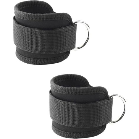 Sangle De Fitness - 2 Pièces - Nylon Et Spandex - Réglable - Pour Musculation Jambes - Noir