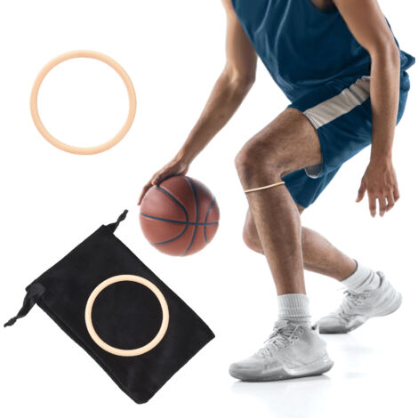Sangle de genou pour basket avec bande patellaire fine, élastique et protectrice.