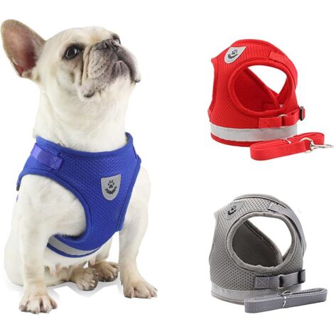 Sangle de gilet pour chiot (taille M, bleu)-Fei Yu