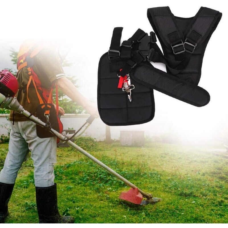 Sangle de harnais, double épaule Ceinture de protection de courroie de harnais Tondeuse pour jardinière Tondeuse pour débroussailleuse Ceinture