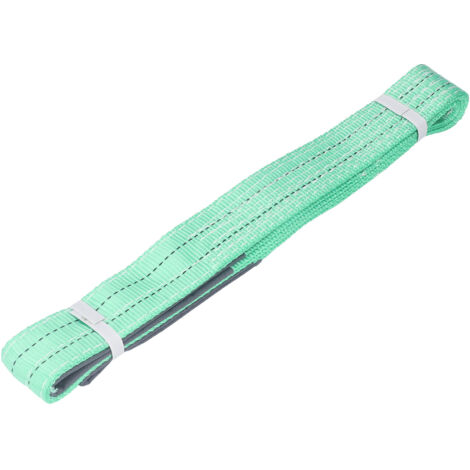 Sangle de levage plat 2T avec double boucle, en polyester pour grue industrielle, 2 mètres