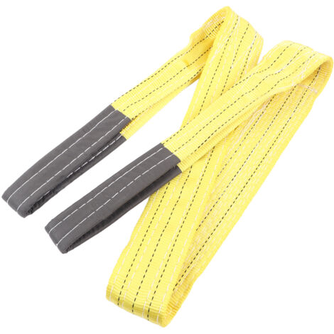 Sangle de levage plat en polyester 3T, 2 mètres avec double boucles pour levage industriel