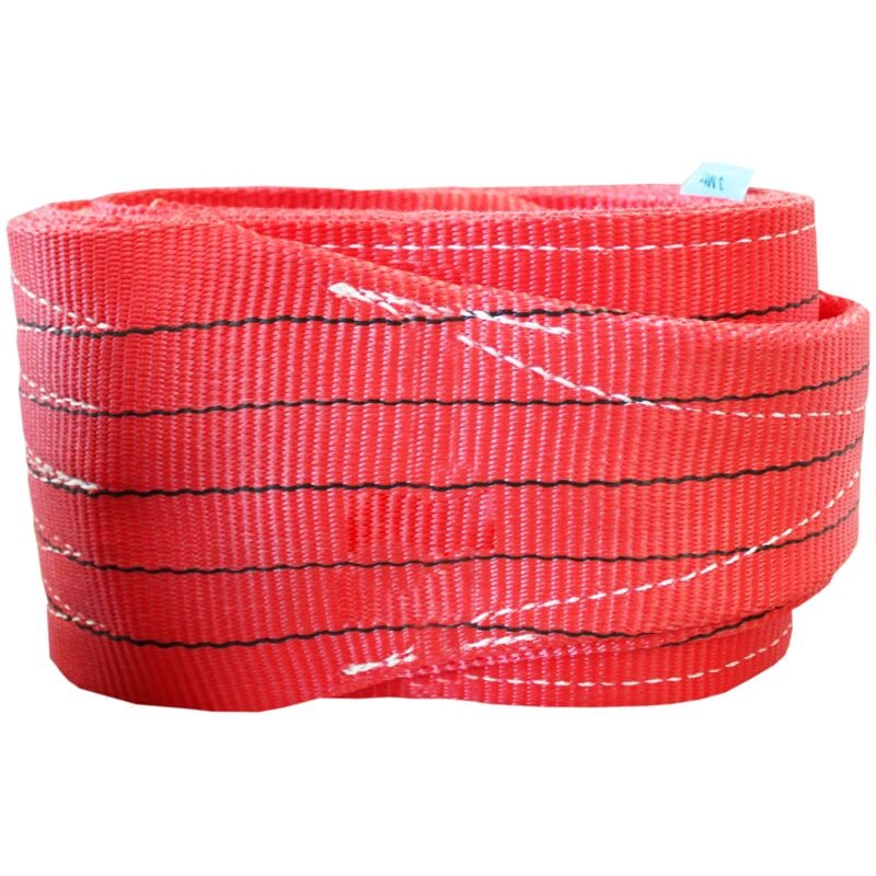 Soltec Srl - Sangle de Levage Rouge 5000 kg, Anti-usure en Polyester, pour les Mouvements de marchandises lourdes, 5 tonnes bande pour le chargement,