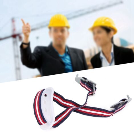 Sangle de menton réglable pour casque de sécurité, attache amovible blanche, jugulaire ajustable de chantier.