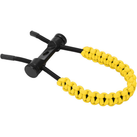 Sangle de Poignet Réglable pour Arc à Poulies - Corde Tressée Jaune pour Entraînement