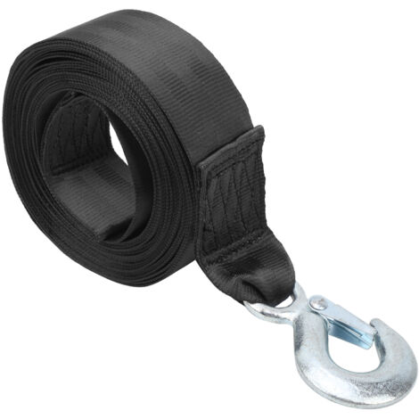 Sangle de remorquage 6M haute résistance en polyester pour treuil marin avec crochet robuste