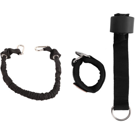 Sangle de résistance pour jambes avec anneau et boucle, set de fitness noir