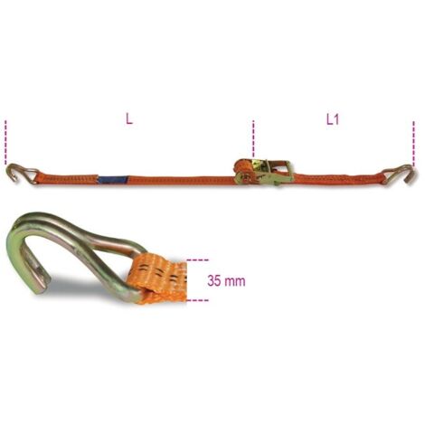 sangle de sangle pour attacher les bagages avec crochets et cliquet 35 mm