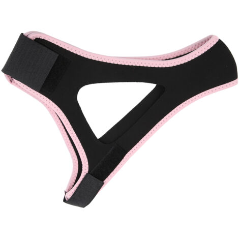 Sangle de Soutien de Mâchoire Anti-Ronflement Ajustable et Confortable - Noir avec Bord Rose