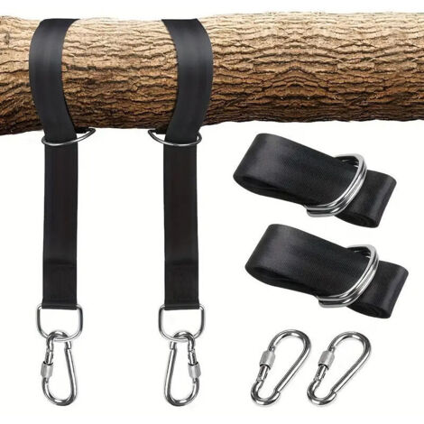 Sangle de suspension pour balançoire robuste, capacité de charge maximale de 500 kg, avec mousqueton, adaptée au camping en parc familial