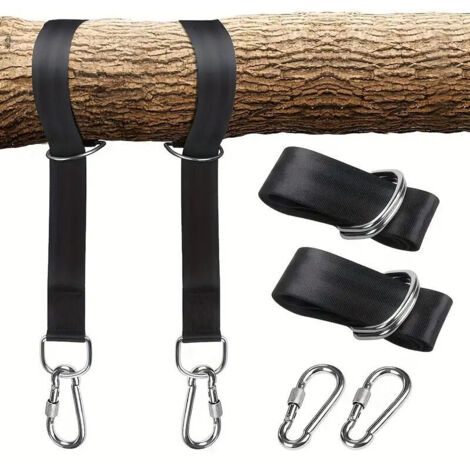 Sangle de suspension pour balançoire robuste, capacité de charge maximale de 500 kg, avec mousqueton, adaptée au camping en parc familial