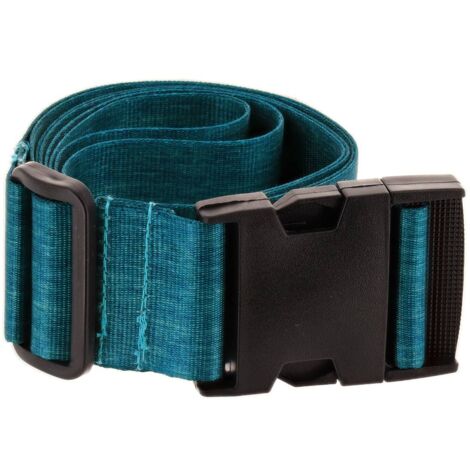 Sangle de valise polyester ajustable imprimee - bleu canard - Tendance