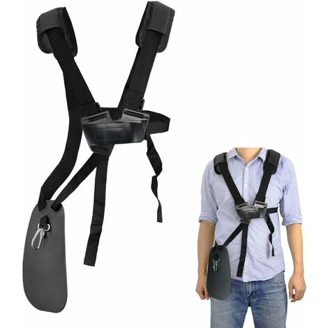 Sangle d'épaule de tondeuse - Sangle de harnais de tondeuse à double épaule avec ceinture en nylon durable réglable pour débroussailleuse ou jardinage