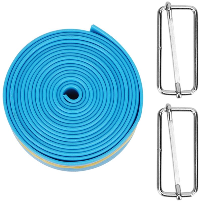 Sangle élastique de 5cm x 2.5m pour entraînement résistante, ceinture de force ajustable avec boucles pour femmes et filles, Bleu