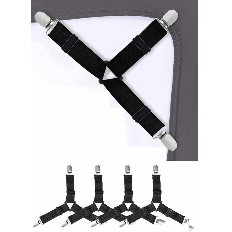 Sangle, ElingueTriangle Tendeur Drap Housse Lit Drap Réglable, Réglable élastiques Drap de Lit Attaches Triangle, Attache Drap Housse Triangle