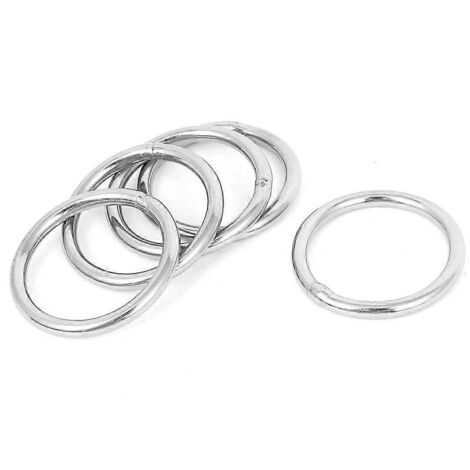 Sangle en acier inoxydable 30 mm x 3 mm avec anneaux en O soudés (5 pièces)