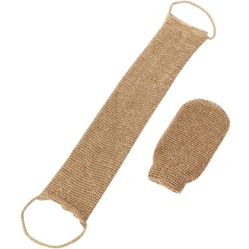 Sangle Lave Dos, Lanière Crin Gant Exfoliant, Bande Dos Exfoliante en Chanvre Naturel pour Dos Corps Bain Douche Homme Femme
