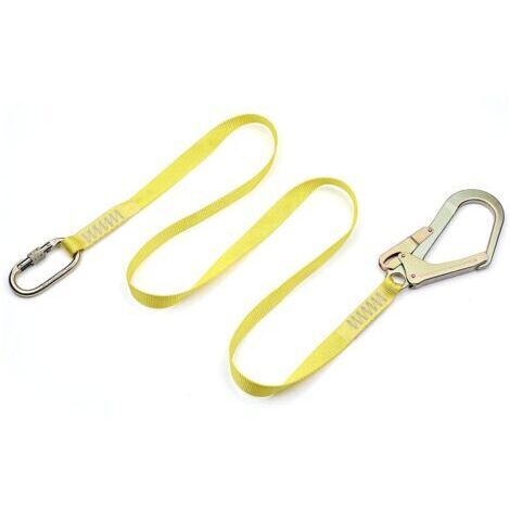 Sangle Longe de Sécurité Longe d'escalade avec Mousqueton Boucle en Acier pour Escalade Alpinisme Antichut (1.8M, 1500KG Max)