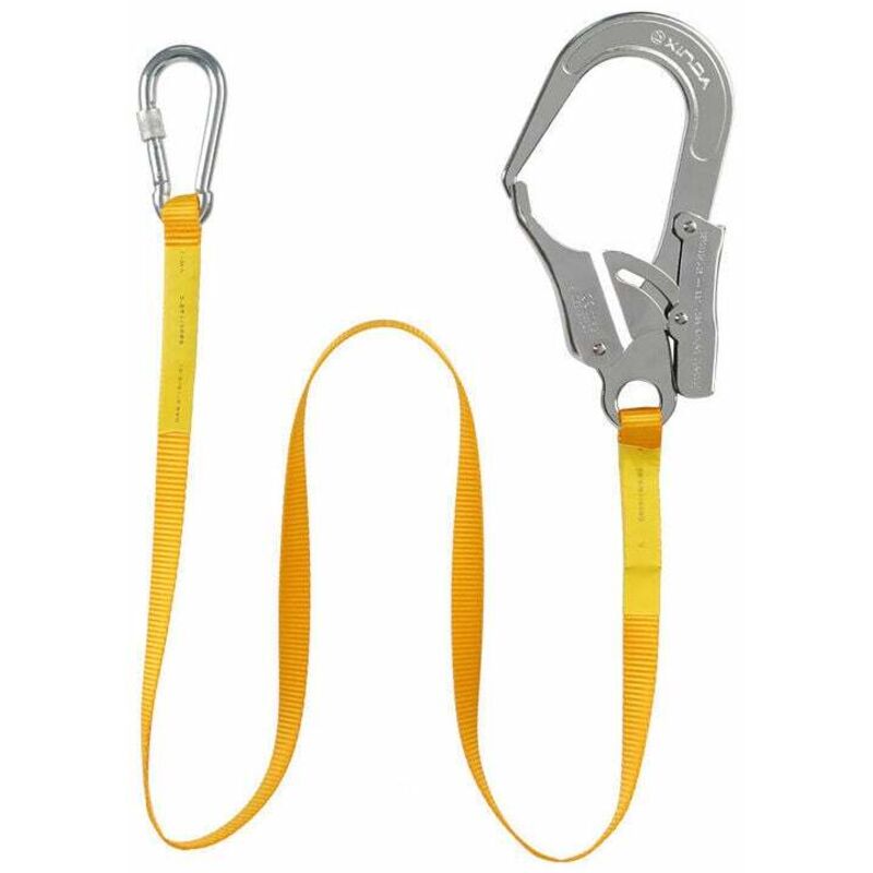 Sangle Longe de Sécurité Longe d'escalade avec Mousqueton Boucle en Acier pour Escalade Alpinisme Antichut (1.8M, 2200KG Max)