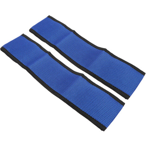 Sangle mollet réglable pour fauteuil roulant, 2 pièces bleues respirantes - Confort et maintien sécurisé pour personnes âgées, L 47 cm