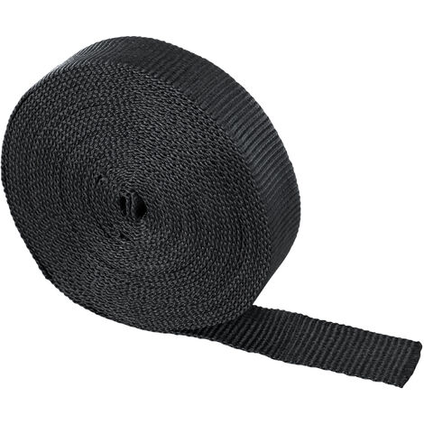 Sangle noire 25mm x 10m – Haute résistance imputrescible – Pour couverture de piscine Cov'Top et bâches à barres – Textile PES – Poolco