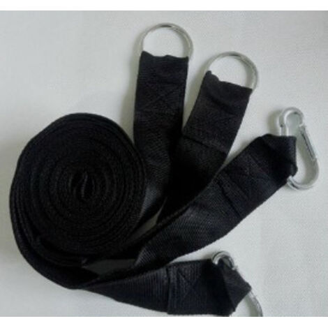 Sangle noire 5300 + mousqueton taille 8 Hamac, hamac de loisirs de plein air pour une ou deux personnes, toile épaisse, panier suspendu pour dortoir universitaire, balançoire de camping.