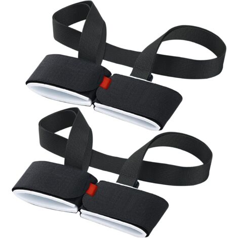 Sangle Porte-Skis - Réglable 50 à 100 cm - Pour Skis et Bâtons - Adultes et Enfants - Lot de 2