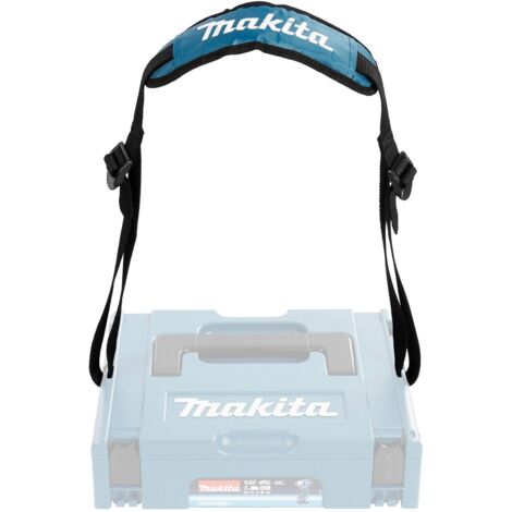 Makita – Bandoulière pour mallette de rangement MAKPAC – Confort rembourré bleu – Compatible toutes tailles – 1615763