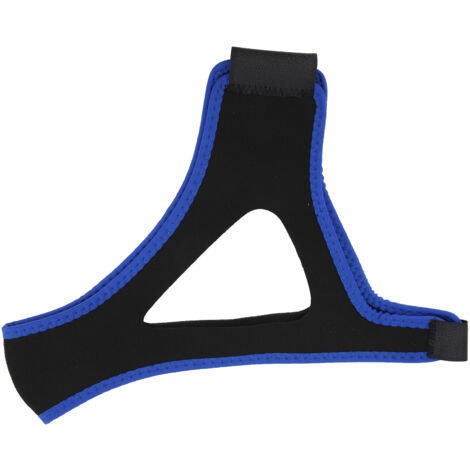 Sangle respirante anti-ronflement ajustable - Bandeau de maintien de mâchoire - Modèle noir à liseré bleu
