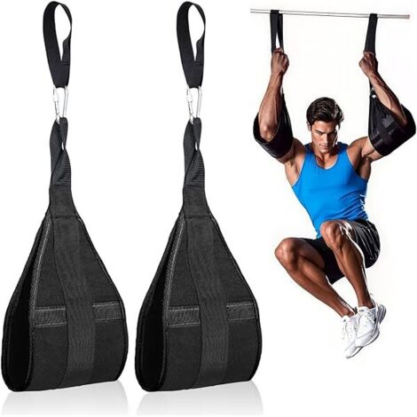 Sangles Abdominales - Pour Barre de Traction - Renforcement du Core - Support pour Élévations de Jambes et de Genoux - 2 Pièces