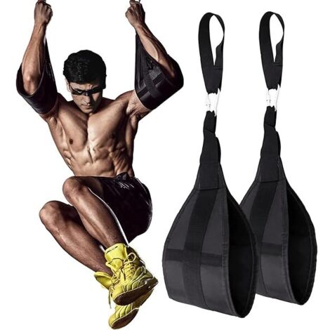 Sangles Abdominales Pour Barre De Traction - Sangles D'Entraînement Pour Relevés De Jambes Et Genoux - Charge Maximale 136 Kg - Lot De 2