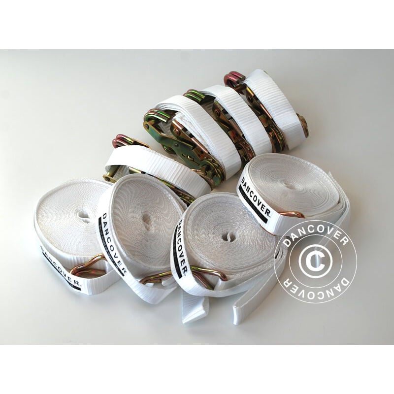 Sangles à cliquet, Blanc, 4 unités