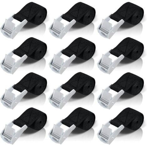Sangles d'arrimage 1M, 8 pièces de sangles à cliquet avec attaches en alliage de zinc pour la fixation des supports de moto/vélo