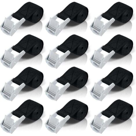 Sangles d'arrimage 1M, 8 pièces de sangles à cliquet avec attaches en alliage de zinc pour la fixation des supports de moto/vélo