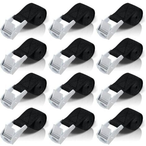 Sangles d'arrimage 1M, 8 pièces de sangles à cliquet avec attaches en alliage de zinc pour la fixation des supports de moto/vélo