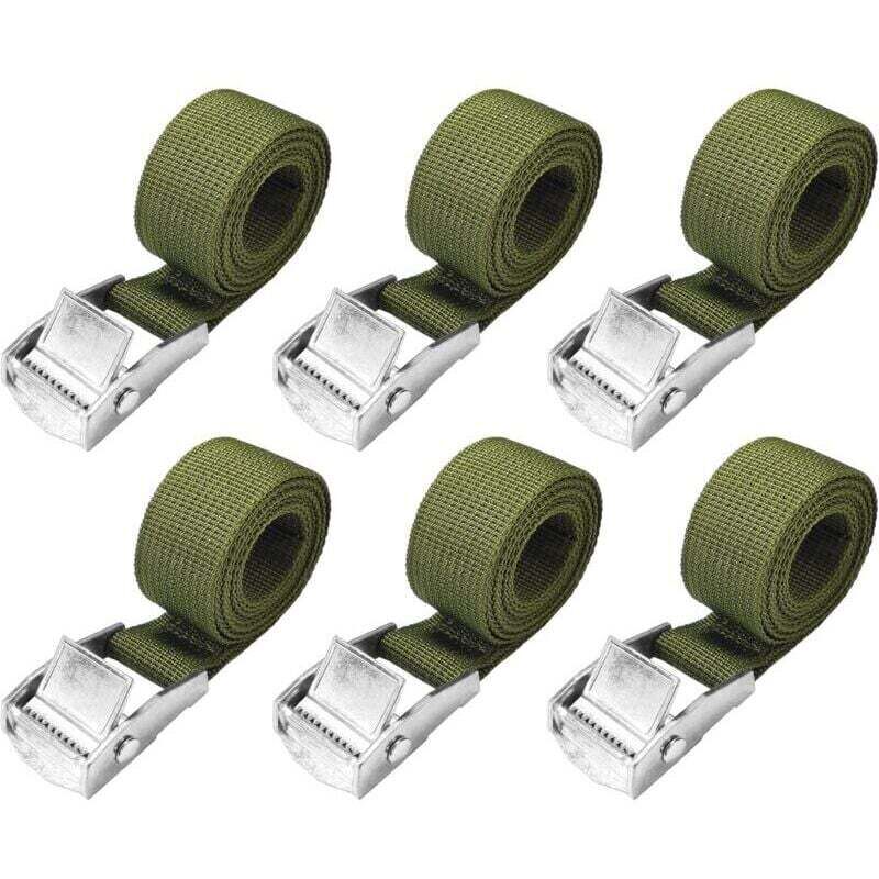 Sangles d'arrimage de 1 m - Lot de 6 Courte Sangle a Cliquet avec Boucle de Serrage 25mm 250kg Sangle Porte Velo, Sangle Moto Extrêmement Robustes