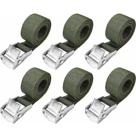 sangles D'arrimage De 1 M - Lot De 6 Courte Sangle A Cliquet Avec Boucle De Serrage 25mm 250kg Sangle Porte Velo, Sangle Moto Extrmement Robustes