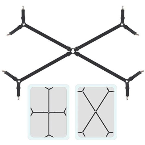 Sangles de drap de lit, sangles réglables pour tenir de longs draps Clips de drap de lit, tendeur de drap-housse avec 8 clips pour housse de coussin ou housse de canapé
