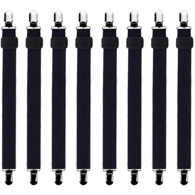 sangles de drap-housse réglables (60 cm à 200 cm), sangles de maintien, adaptées à tous les lits et matelas, noires