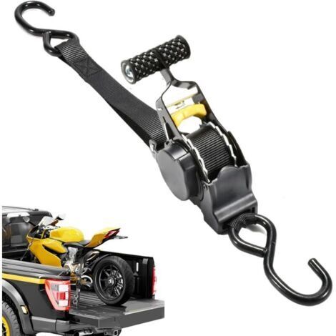 Sangles De Fixation pour Remorques Automobiles Et Utilitaires - Sangles d'Arrimage à Cliquet Auto-Rétractables Haute Résistance - Accessoires en Sangle Automobile pour Motos, équipement de