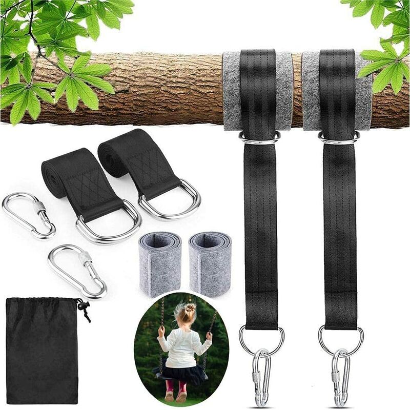 Sangles de hamac, Sangles de suspension robustes Anneaux en d, max 550 kg (2 x 150 cm) deux