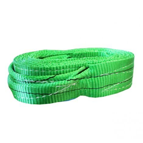 Sangles de levage Verte 2000kg, Portée 2 tonnes, Haute Résistance en Polyester, Harnais de Charge anti-usure - 3 mètres