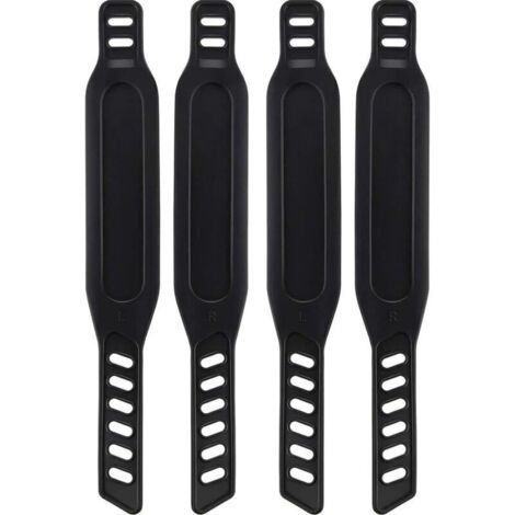 Sangles de pédale vélo d'exercice ajustables – 2 paires en caoutchouc noir – Installation facile pour vélo appartement et gym